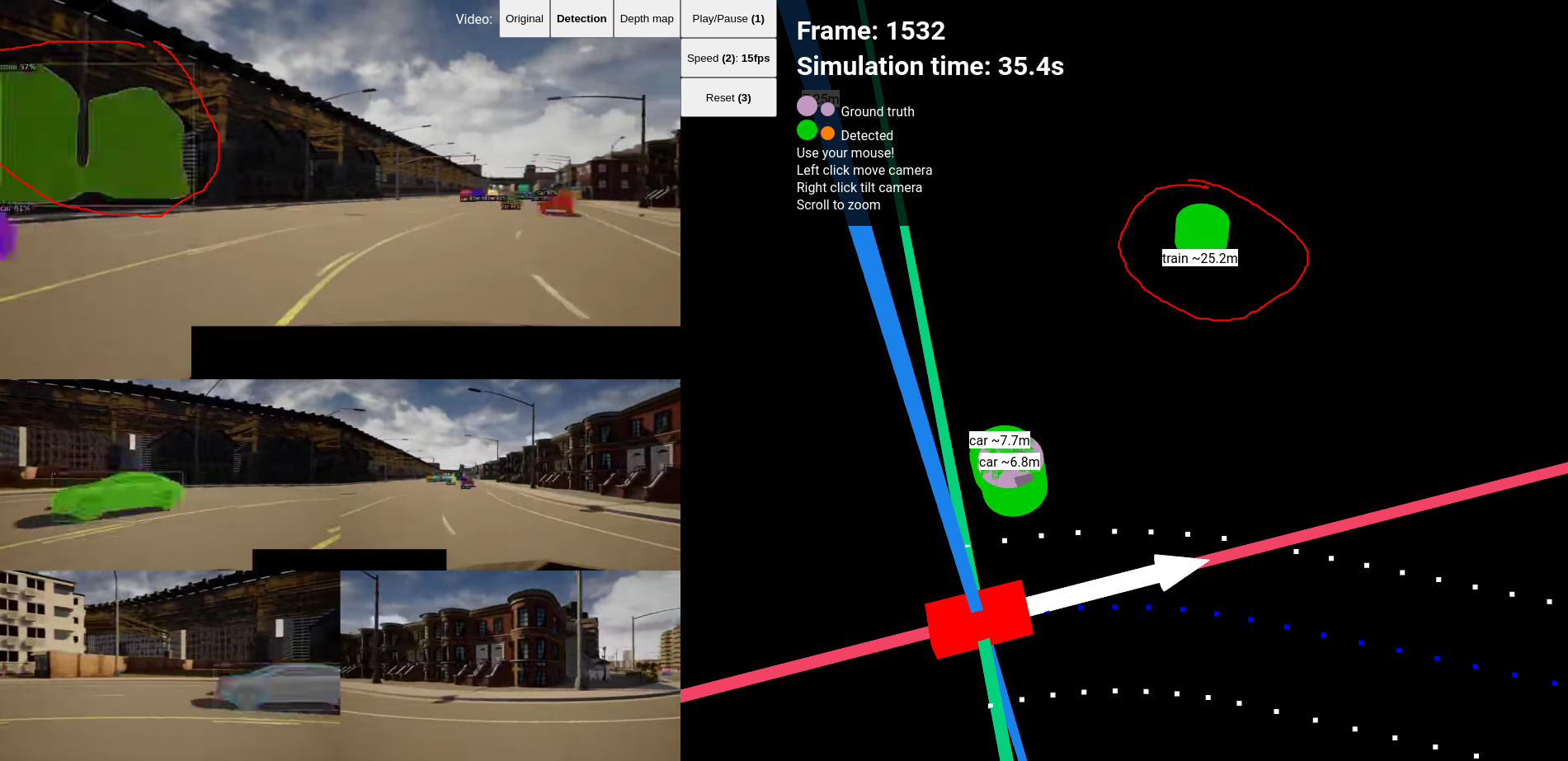 False positive detection where a building is detected as a train